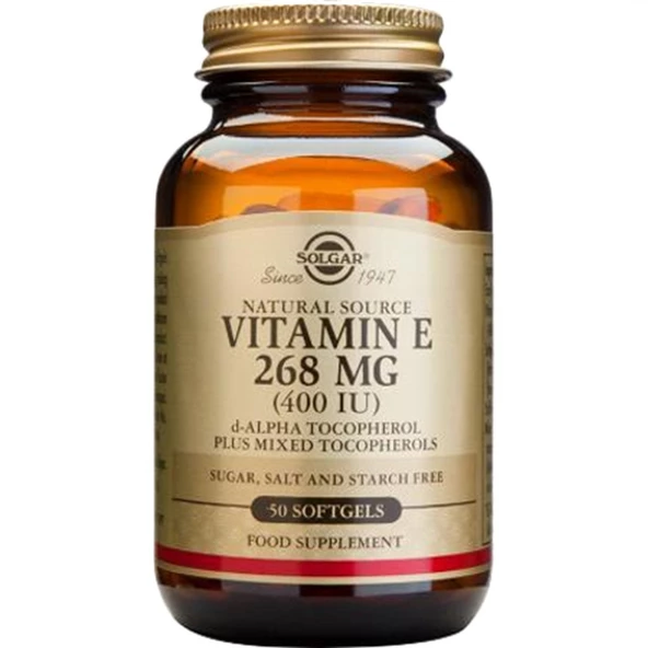 Solgar Vitamin E 400 IU 50 Softgel ürün görseli 1
