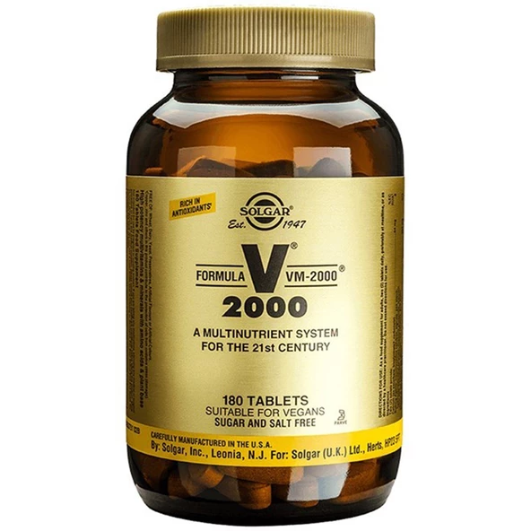 Solgar VM 2000 Multivitamin 180 Tablet ürün görseli 1