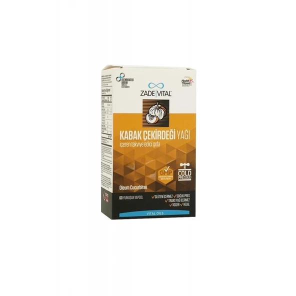 Zade Vital Kabak Çekirdeği Yağı 320 mg 60 Yumuşak Kapsül ürün görseli 1