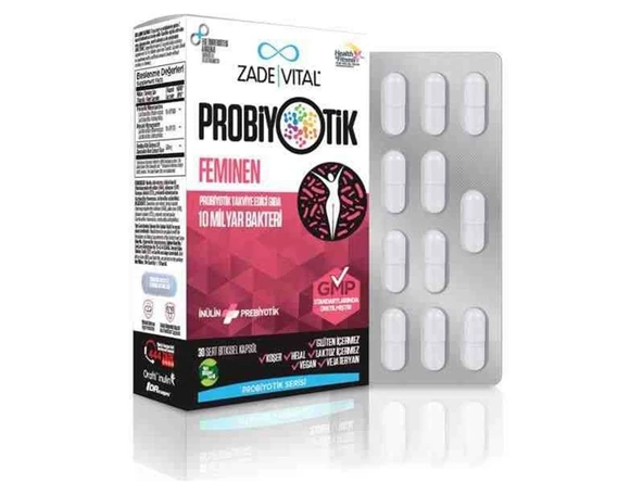 Zade Vital Probiyotik Feminen 30 Sert Kapsül ürün görseli 1