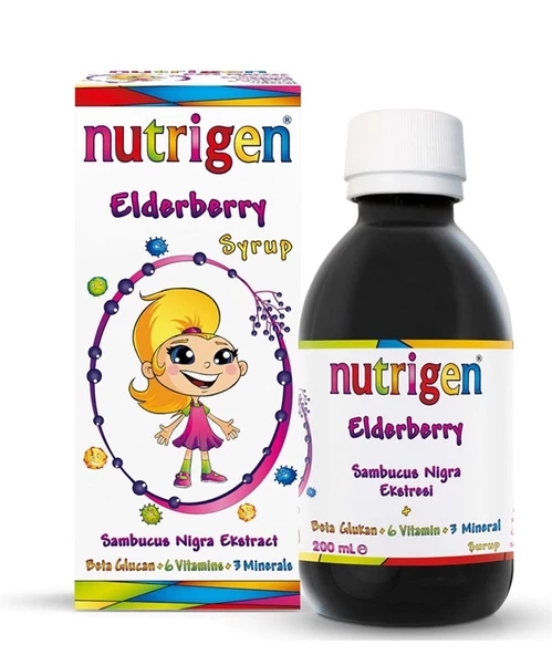 Nutrigen Elderberry Kara Mürver Beta Glukan Bal Şurup 200 ml - Okul Seti Hediyeli ürün görseli 1