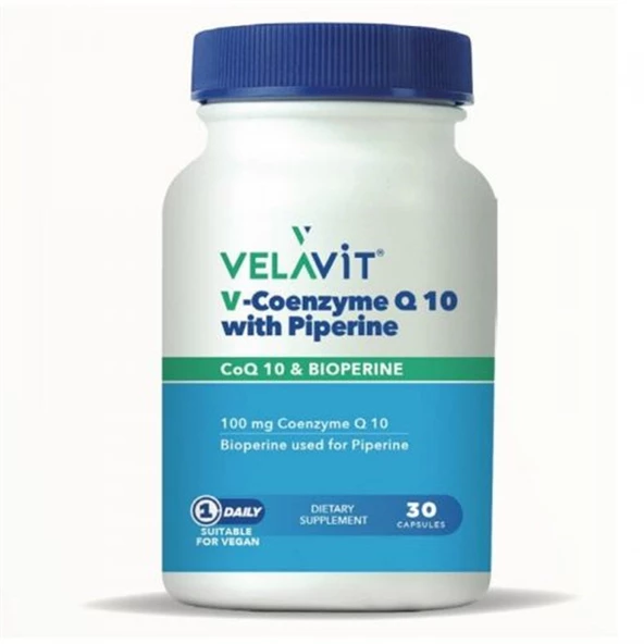 Velavit V-Coenzyme Q10 With Piperine 30 Kapsül ürün görseli 1