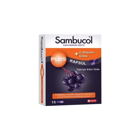 Sambucol Plus Kara Mürver Özütü + C Vitamini & Çinko 15 Kapsül ürün görseli 1