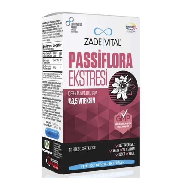 Zade Vital Passiflora 30 Kapsül ürün görseli 1
