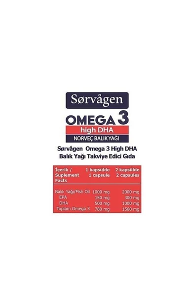 Sorvagen Omega 3 High DHA Norveç Balık Yağı 50 Kapsül ürün görseli 1