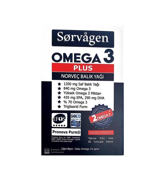 Sorvagen Omega 3 Plus Norveç Balık Yağı 60 Kapsül ürün görseli 1