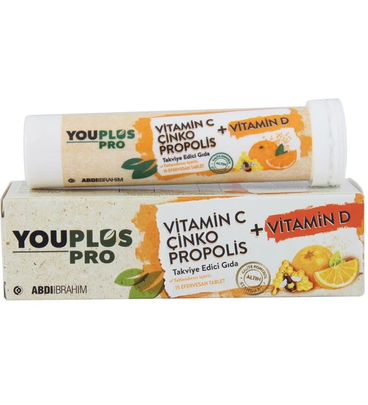 Youplus Pro Vitamin C D Çinko Propolis 15 Efervesan Tablet ürün görseli 1