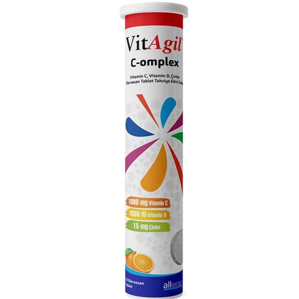 Vitagil C-omplex Vitamin C 1000 mg + Vitamin D 1000 IU + Çinko 15 mg 20 Efervesan Tablet ürün görseli 1