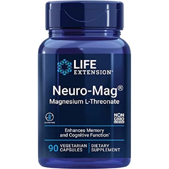 Life Extension Neuro-mag Magnesium L-threonate 90 Vegetarian Capsules ürün görseli 1