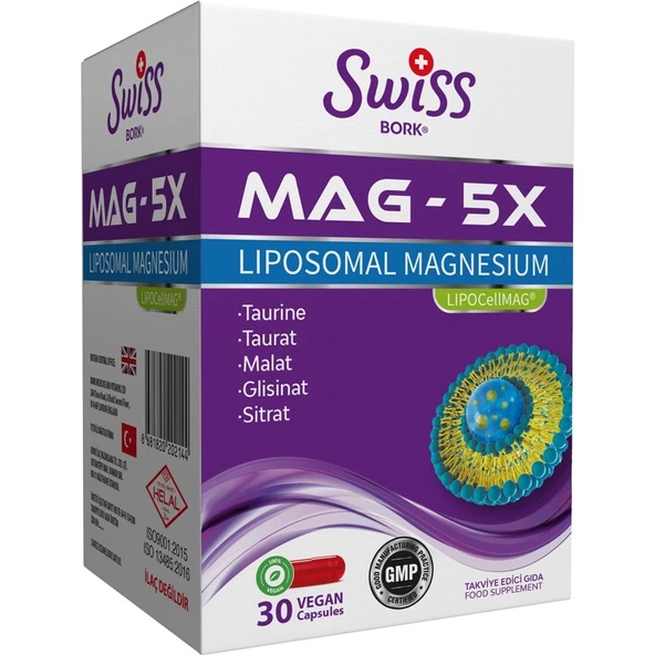 Swiss Bork Mag-5X Liposomal Magnesium 30 Kapsül ürün görseli 1