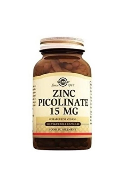 Solgar Zinc Picolinate 15 mg 100 Kapsül ürün görseli 1