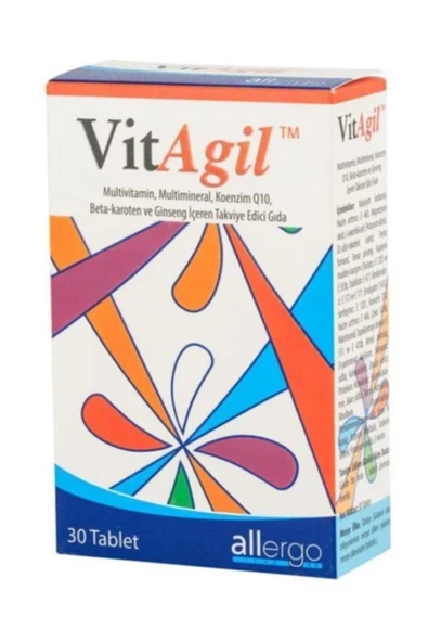 Vitagil Multivitamin Mineral COQ10 Beta Karoten Ginseng 30 Tablet ürün görseli 1