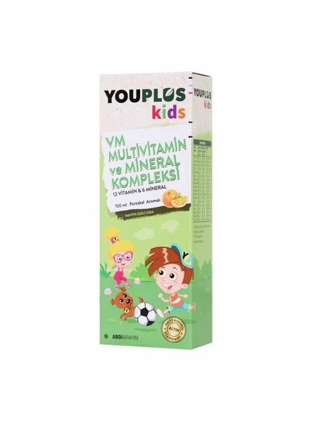 Youplus Kids VM Multivitamin ve Mineral Kompleksi 150 ml ürün görseli 1