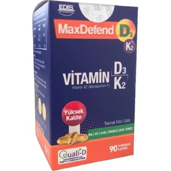Maxdefend D3 K2 90 Kapsül ürün görseli 1