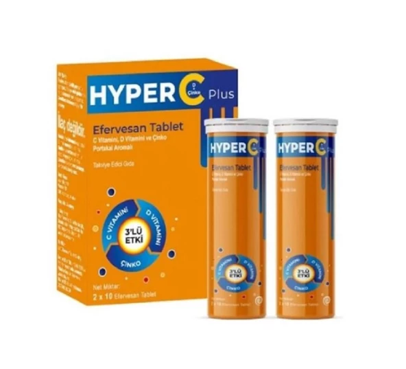 Hyper C Plus 3'lü Etki 20 Efervesan Tablet ürün görseli 1