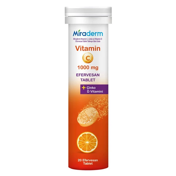 Miraderm Vitamin C 1000 mg 20 Efervesan Tablet ürün görseli 1