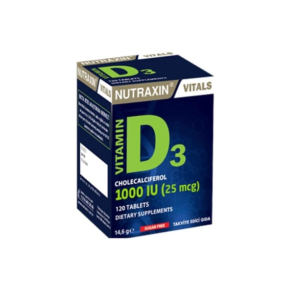 Nutraxin Vitamin D3 1000 IU 120 Tablet ürün görseli 1