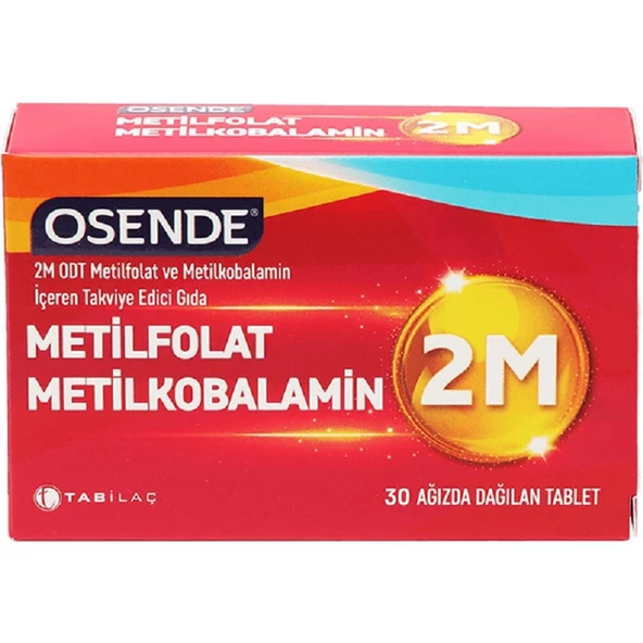 Osende 2M ODT Metilfolat & Metilkobalamin 30 Ağızda Dağılan Tablet ürün görseli 1