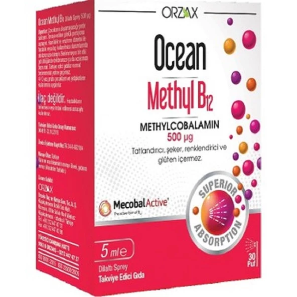 Ocean Methyl B12 Sprey 500 mcg 5 ml ürün görseli 1