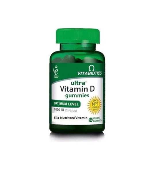 Vitabiotics Ultra Vitamin D Gummies 1000IU 50 Vegan Gummies ürün görseli 1