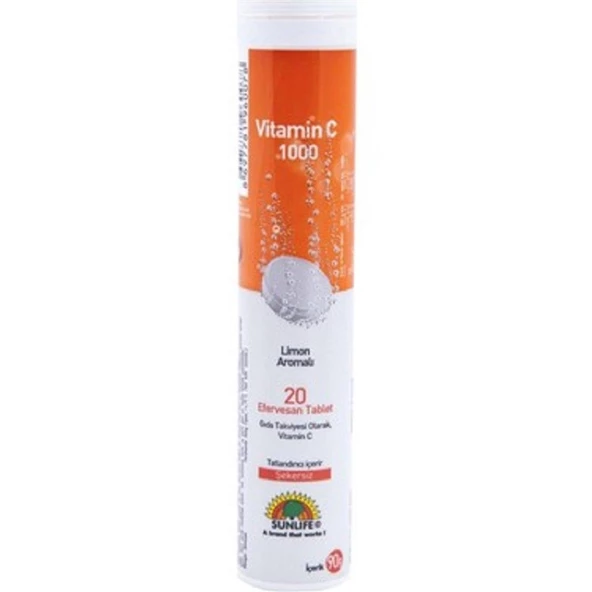 Sunlife Vitamin C 1000 mg 20 Efervesan Tablet ürün görseli 1