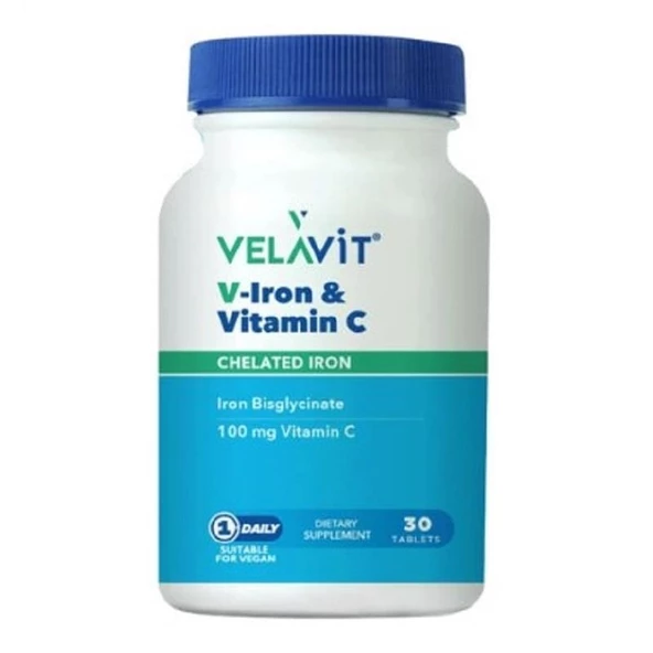 Velavit V Iron Vitamin C 30 Tablet ürün görseli 1