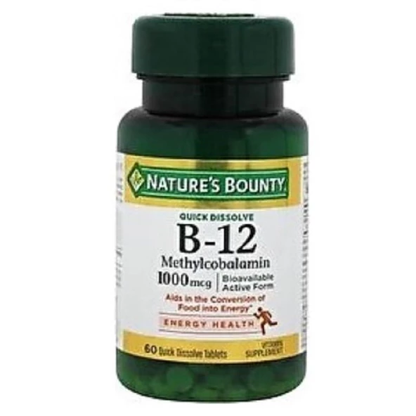 Nature's Bounty B-12 1000 mcg 60 Dilaltı Tableti ürün görseli 1