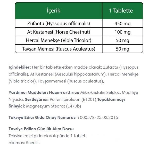 Naturmed Veno Med 30 Tablet - Resim 2