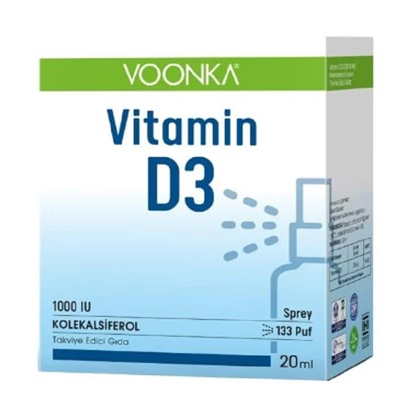 Voonka Vitamin D3 1000 IU Yetişkin Sprey 20 ml ürün görseli 1