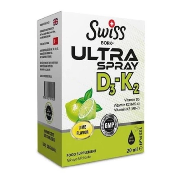Swiss Bork Ultra D3-K2 Sprey 20 ml ürün görseli 1