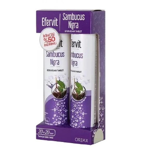 Efervit Sambucus Nigra İkili Tablet 20+20 - İkincisi %50 İndirimli ürün görseli 1