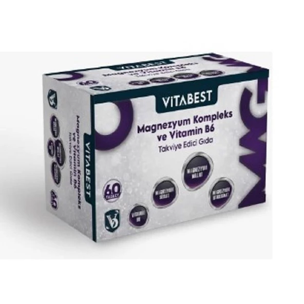 Vitabest Magnezyum Kompleks ve Vitamin B6 60 Tablet ürün görseli 1