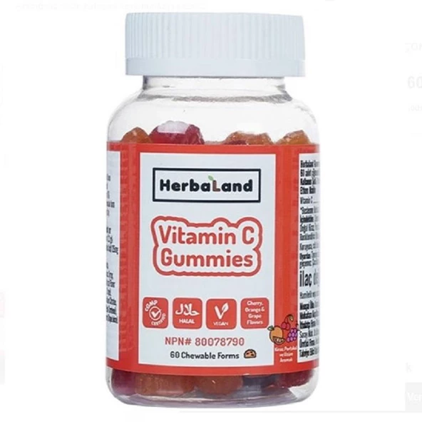 Herbaland Vitamin C Gummies 60 Çiğneme Tableti ürün görseli 1