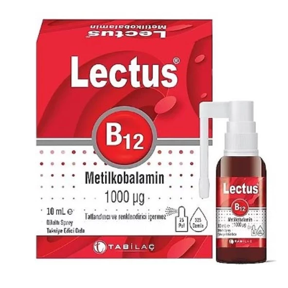 Lectus Metilkobalamin Dilaltı Sprey 10 ml ürün görseli 1