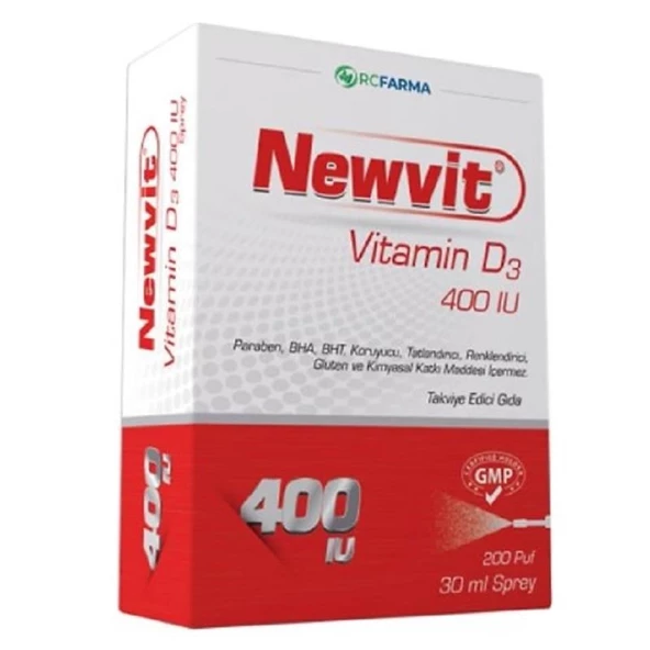 Newvit Vitamin D3 400 IU Sprey 30 ml ürün görseli 1