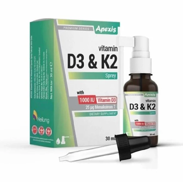 Apexis Vitamin D3 & K2 Takviye Edici Gıda Sprey 30 ml ürün görseli 1