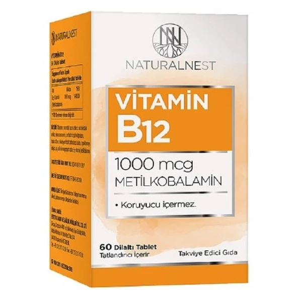 Naturalnest Vitamin B12 1000 mcg 60 Tablet ürün görseli 1