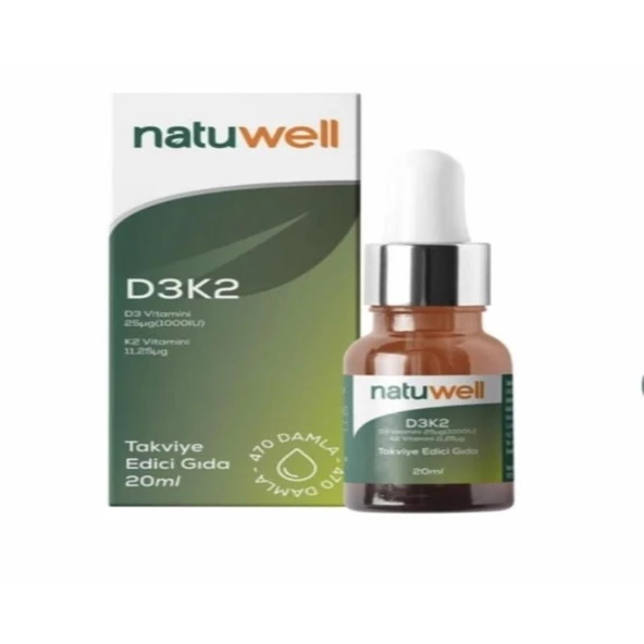 Natuwell Vitamin D3K2 Damla 20 ml ürün görseli 1