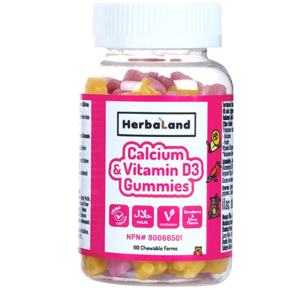 Herbaland Gummy Calcium & Vitamin D3 60 Çiğneme Tableti ürün görseli 1