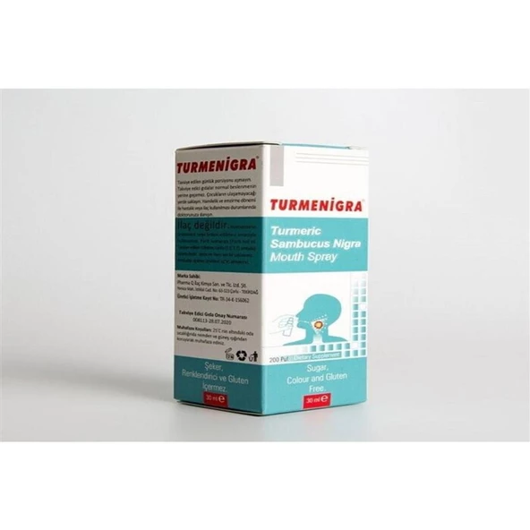 Turmenigra Turmeric Sambucus Nigra Mouth Spray 200 Puf 30 ml ürün görseli 1