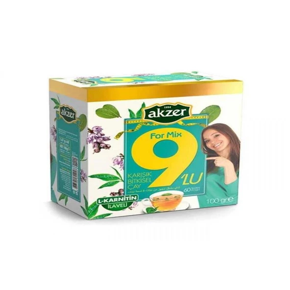 Akzer 9'lu Form Bitkisel Form Çayı 60 Süzen Poşet ürün görseli 1