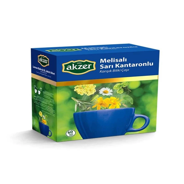 Akzer Melisalı Sarı Kantaronlu Çay 60'lı Süzen Poşet ürün görseli 1
