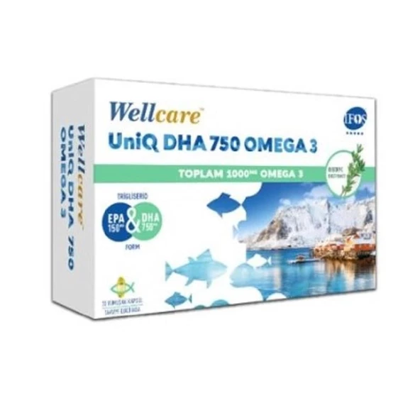 Wellcare Uniq Omega 3 Balık Yağı 750 mg 30 Kapsül ürün görseli 1