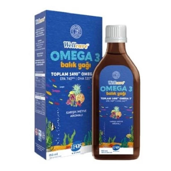 Wellcare Omega 3 Karışık Meyve Aromalı Balık Yağı 150 ml ürün görseli 1