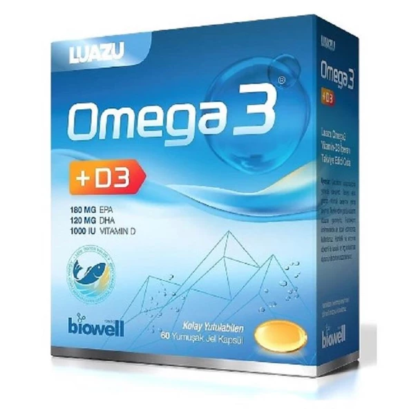 Biowell Luazu Omega-3 + D3 60 Yumuşak Jel Kapsül ürün görseli 1