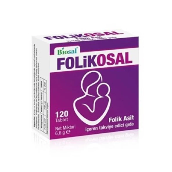 Biosal Folikosal Folik Asit 400 mcg 120 Tablet ürün görseli 1