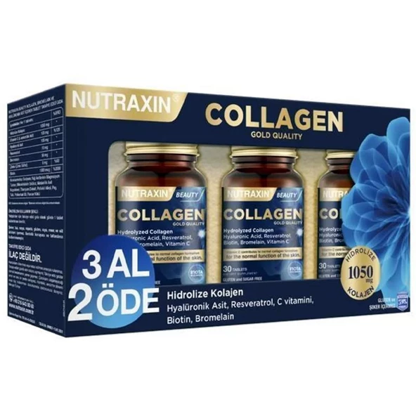 Nutraxin Beauty Gold Collagen 30 Tablet - 3 Al 2 Öde ürün görseli 1