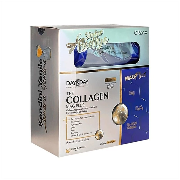 Day2Day Collagen Mag Plus Çilek Karpuz Aromalı 30 Saşe + Shaker Hediyeli ürün görseli 1