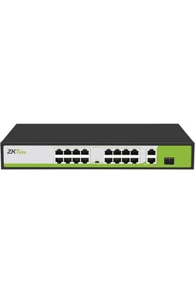 ZKTECO PE162-200-C 16 Port 2xgigabit +1xsfp Uplink Poe Switch ürün görseli 1