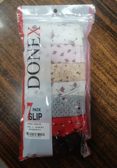7 Adet Donex Bayan Desenli Bato Slip Külot 1438 ürün görseli 1